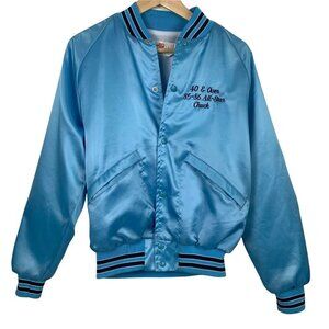 Vintage King Louie Bowling Jacket Size Small Bomber Letterman Blue 80s USA Made